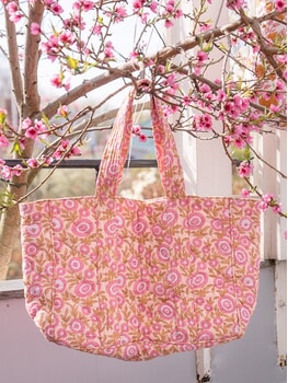 ELLIES AND IVY Smilla Marie XL Totebag - Pink Flower